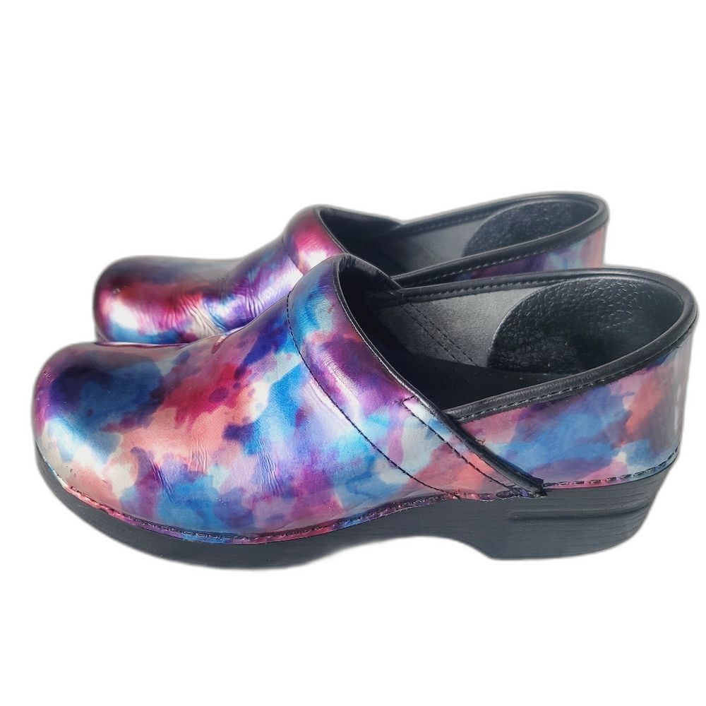 Dansko Multi Tie Dye Patent Clog Womens Size EU 41 Supportive Nursing